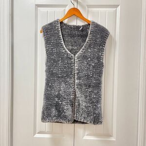 Vintage Chenille Knit Vest Grey - S/M